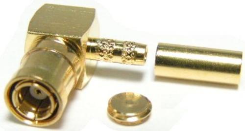 SMB Plug Crimp Right Angle RG174 Gold